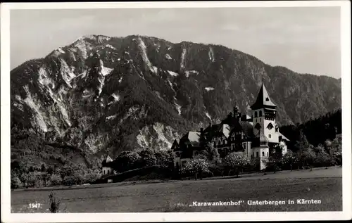 Ak Ferlach Unterbergen Kärnten, Karawankenhof