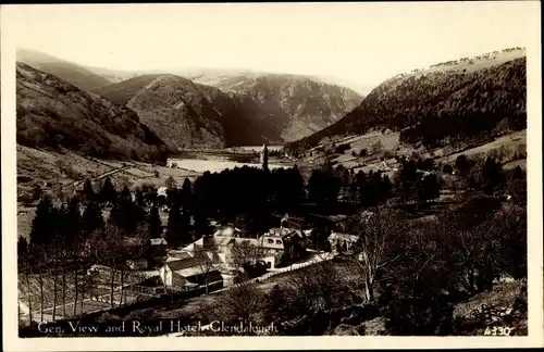 Postcard Glendalough Wicklow Irland, Panorama mit Royal Hotel