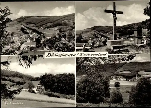 Ak Düdinghausen Medebach im Sauerland, Blick vom Kreuzberg, Liebfrauenheim, Panorama