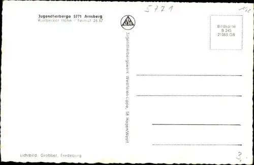 Ak Arnsberg im Hochsauerlandkreis, Jugendherberge