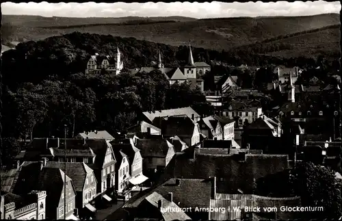 Ak Arnsberg im Hochsauerlandkreis, Ort vom Glockenturm gesehen