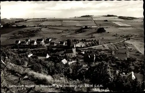 Ak Hagen Kreis Arnsberg im Hochsauerlandkreis, Teilansicht, Felder