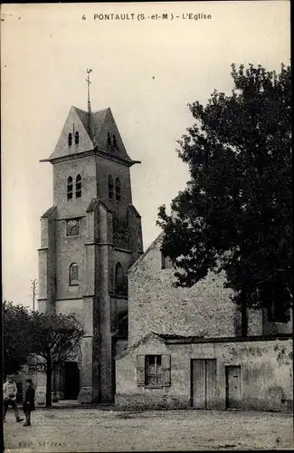 Ak Pontault Seine et Marne, L'Eglise