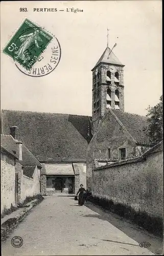 Ak Perthes Seine et Marne, L'Eglise