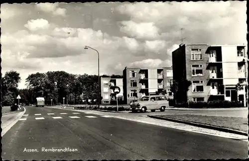 Ak Assen Drenthe Niederlande, Rembrandtlaan