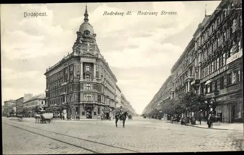 Ak Budapest Ungarn, Andrassy ut., Andrassy Straße