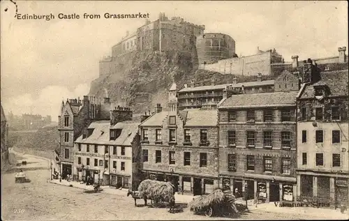 Ak Edinburgh Schottland, Castle, Grassmarket