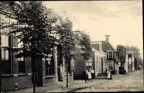 Ak Zuidbroek Groningen Niederlande, Meubelmagazijn A. M. Garrelts, Spoorstraat