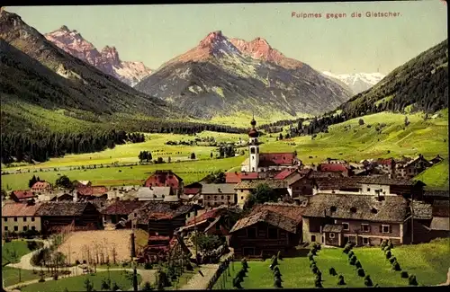 Ak Fulpmes in Tirol, Blick gegen die Gletscher