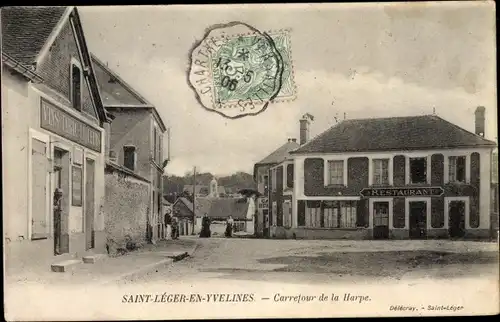 Ak Saint Leger en Yvelines, Carrefour de la Harpe