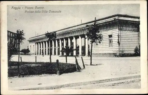 Ak Foggia Puglia, Piazza Cavour, Portico della Villa Comunale