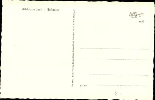 Ak Gernsbach im Murgtal Schwarzwald, Hofstätte, Gasthaus