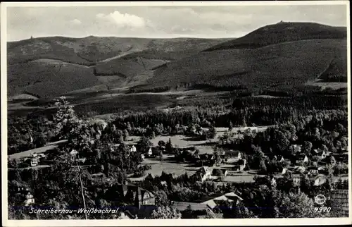 Ak Szklarska Poręba Schreiberhau Riesengebirge Schlesien, Weißbachtal, Panorama