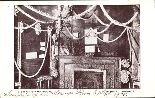 Ak Bersted Bognor Regis South East England, View of Stamp Room