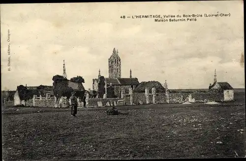 Ak Le Bois Brûle Boisseau Loir et Cher, Maison Saturnin Pelle