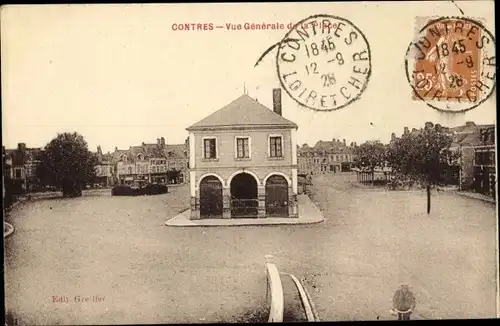 Ak Contres Loir-et-Cher, Vue Generale de la Place