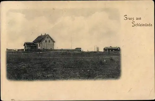 Ak Kappeln an der Schlei, Lotseninsel Schleimünde, Häuser