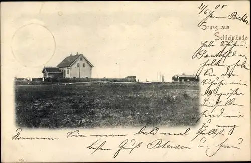 Ak Kappeln an der Schlei, Lotseninsel Schleimünde, Häuser