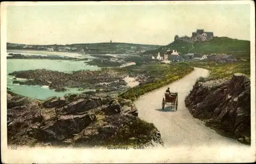 Ak Kanalinsel Guernsey, Cobo, Straßenpartie
