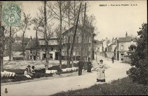 Ak Esbly Seine et Marne, Vue de la Prairie