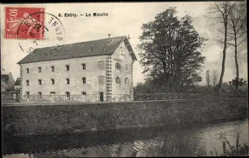 Ak Esbly Seine et Marne, Le Moulin