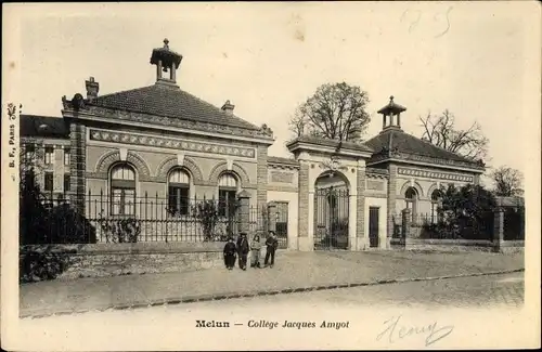 Ak Melun Seine et Marne, Collége Jacques Amyot