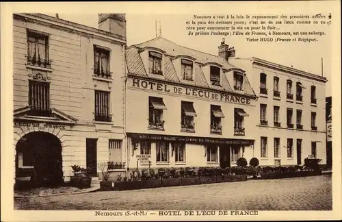 Ak Nemours Seine-et-Marne, Hotel de l'ecu de France