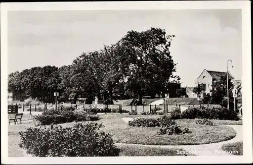 Ak Schoonhoven Südholland Niederlande, Plantsoen, Parkpartie