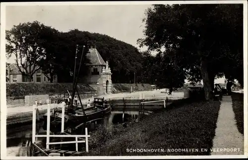 Ak Schoonhoven Südholland Niederlande, Noodhaven en Veerpoort