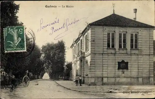 Ak Quincy Seine et Marne, La Mairie