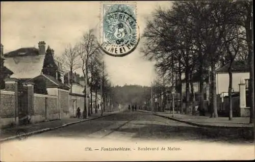 Ak Fontainebleau Seine et Marne, Boulevard de Melun