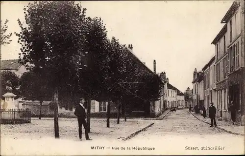 Ak Mitry Seine et Marne, Rue de la Republique