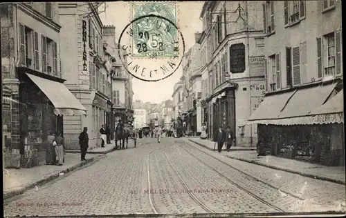 Ak Melun Seine et Marne, Rue Saint Etienne