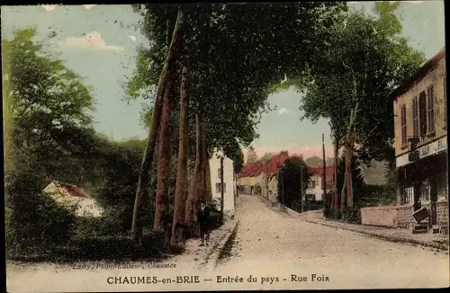 Ak Chaumes en Brie Seine et Marne, Entree du pays, Rue Foix