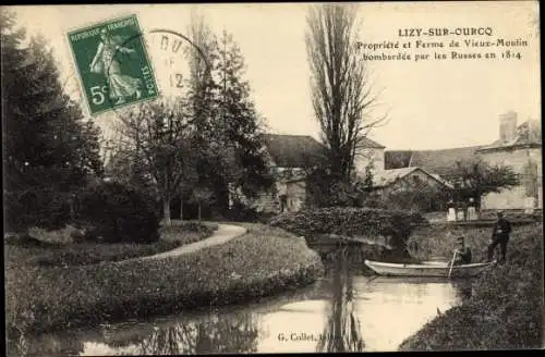 Ak Lizy sur Ourcq Seine et Marne, Propriete et Ferme de Vieux Moulin bombardee par les Russes 1814