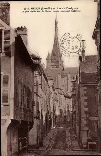 Ak Melun Seine et Marne, Rue du Presbytere, Le plus vieille rue de Melun