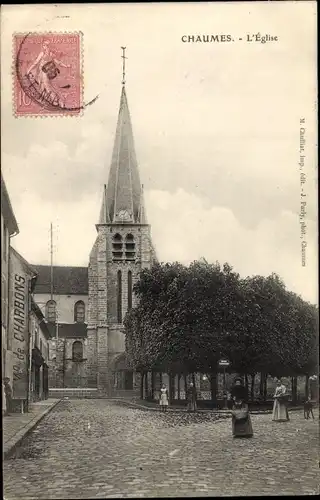 Ak Chaumes en Brie Seine et Marne, L'Eglise