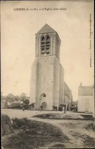 Ak Lizines Seine et Marne, L'Eglise