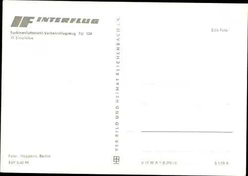 Ak Deutsches Passagierflugzeug, Interflug, Tupolew TU 134, DM SCB