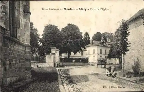 Ak Meulan en Yvelines, Place de l'Eglise