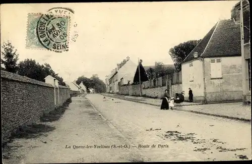 Ak La Queue les Yvelines, Route de Paris