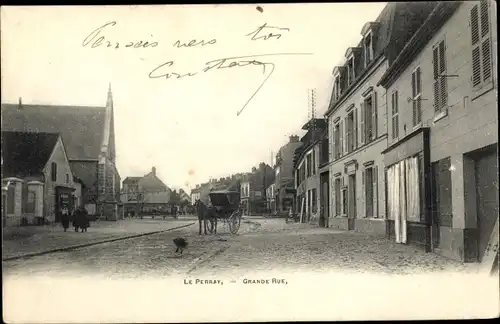 Ak Le Perray Yvelines, Grand Rue