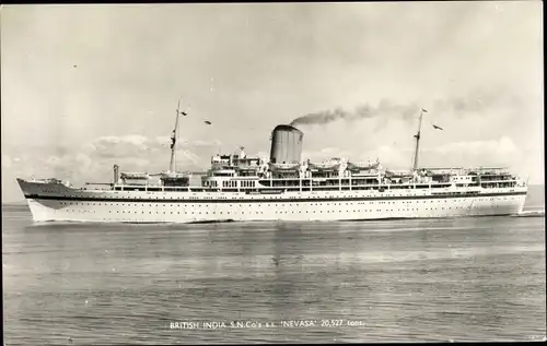 Ak Steamer Nevasa, Dampfschiff, British India Steam Navigation Company