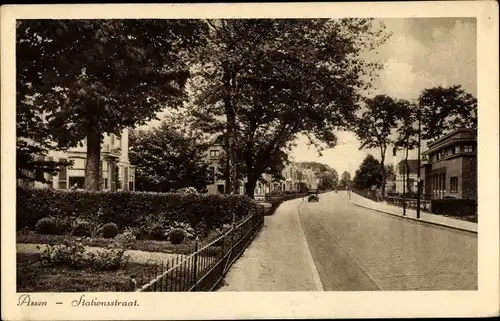 Ak Assen Drenthe Niederlande, Stationsstraat