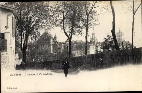 Ak Lausanne Kanton Waadt, Chateau, Cathedrale
