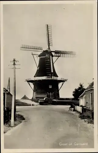 Foto Ak Garnwerd Groningen Niederlande, Windmühle, LKW