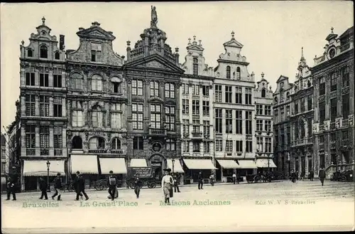 Ak Bruxelles Brüssel, Le Grand Place, Maisons Anciennes