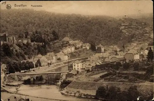 Ak Bouillon Wallonien Luxemburg, Panorama vom Ort