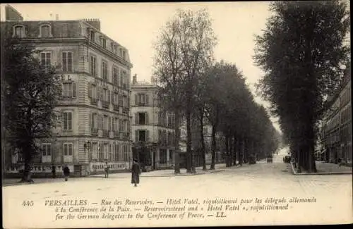 Ak Versailles Yvelines, Rue des Reservoirs, Hotel Vatel