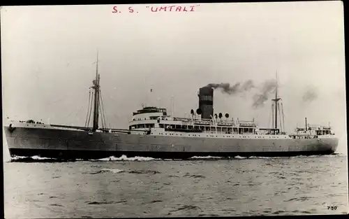 Foto Ak Steamer Umtali, Dampfschiff, Natal Line